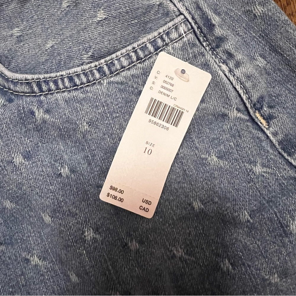 NWT ANTHROPOLOGIE PILCRO JACQUARD DENIM MINI SKIRT SIZE 10 - Picture 6 of 13
